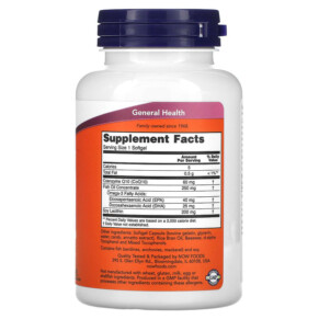 Thành phần vi chất của NOW Foods CoQ10 with Omega-3 Fish Oil 60 mg 120 Softgels 733739031662