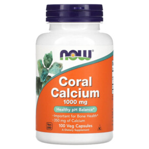 Thực phẩm chức năng NOW Foods Coral Calcium 1.000 mg 100 Veg Capsules 733739012739
