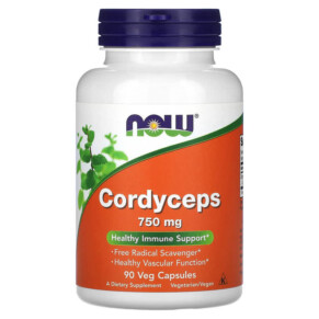 Thực phẩm chức năng NOW Foods Cordyceps 750 mg 90 Veg Capsules 733739030054