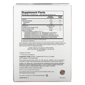 NOW Foods Cranberry Mannose + Probiotics For Women On The Go 24 Packets 0.21 oz (6 g) Each 3 Thành phần vi chất của NOW Foods Cranberry Mannose + Probiotics For Women On The Go 24 Packets 0.21 oz (6 g) Each 733739028129