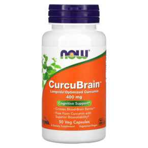 Thực phẩm chức năng NOW Foods CurcuBrain Cognitive Support 400 mg 50 Veg Capsules 733739023957