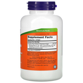 Thành phần vi chất của NOW Foods Curcumin Softgels 120 Softgels 733739049391
