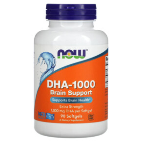 Thực phẩm chức năng NOW Foods DHA-1000 Brain Support Extra Strength 1.000 mg 90 Softgels 733739016140