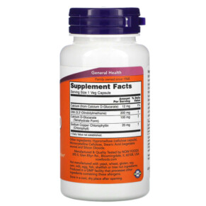 Thành phần vi chất của NOW Foods DIM 200 90 Veg Capsules 733739030498