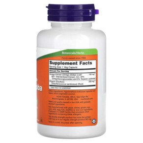 Thành phần vi chất của NOW Foods Double Strength Ginkgo Biloba 120 mg 100 Veg Capsules 733739046833