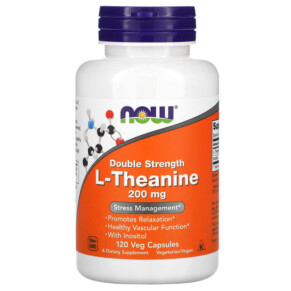 Thực phẩm chức năng NOW Foods Double Strength L-Theanine 200 mg 120 Veg Capsules 733739001481