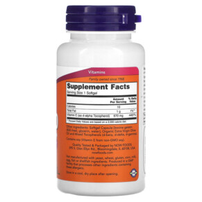 Thành phần vi chất của NOW Foods E-1000 with Mixed Tocopherols 670 mg (1.000 IU) 50 Softgels 733739009005