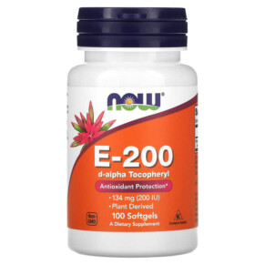 Thực phẩm chức năng NOW Foods E-200 134 mg (200 IU) 100 Softgels 733739008251
