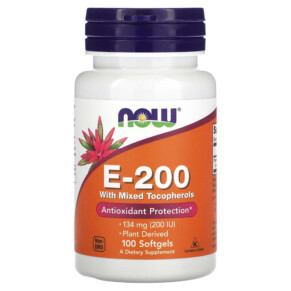 Thực phẩm chức năng NOW Foods E-200 with Mixed Tocopherols 134 mg (200 IU) 100 Softgels 733739008800