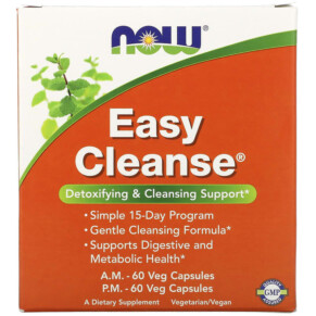 Thực phẩm chức năng NOW Foods Easy Cleanse 2 Bottles 60 Veg Capsules Each 733739024541