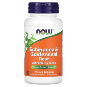 Thực phẩm chức năng NOW Foods Echinacea & Goldenseal Root 100 Veg Capsules 733739046659