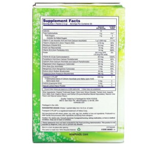 Thành phần vi chất của NOW Foods Effer-C Effervescent Drink Mix Lemon-Lime 1.000 mg 30 Packets (7.5 g) Each 733739006066