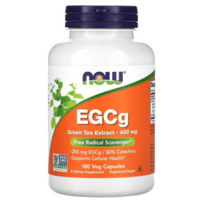 Thực phẩm chức năng NOW Foods EGCg Green Tea Extract 400 mg 180 Veg Capsules 733739047571