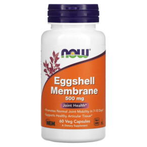 Thực phẩm chức năng NOW Foods Eggshell Membrane 500 mg 60 Veg Capsules 733739033857