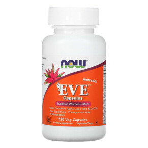 Thực phẩm chức năng NOW Foods Eve Capsules Superior Women's Multi Iron-Free 120 Veg Capsules 733739037985