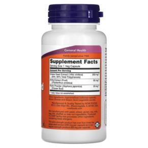 Thành phần vi chất của NOW Foods Extra Strength Grape Seed 250 mg 90 Veg Capsules 733739032744