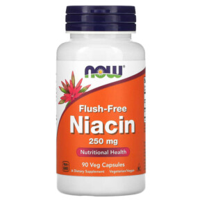 Thực phẩm chức năng NOW Foods Flush-Free Niacin 125 mg 90 Veg Capsules 733739004833
