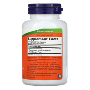 Thành phần vi chất của NOW Foods Freeze-Dried Acai 500 mg 100 Veg Capsules 733739033550
