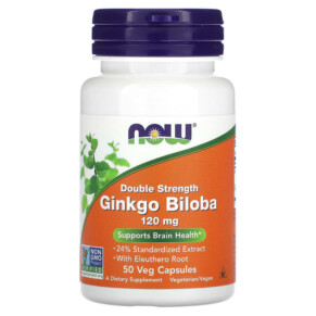 Thực phẩm chức năng NOW Foods Ginkgo Biloba Double Strength 120 mg 50 Veg Capsules 733739046826