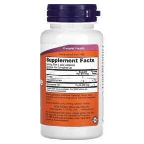 Thành phần vi chất của NOW Foods Glucosamine '1000' 60 Veg Capsules 733739032379