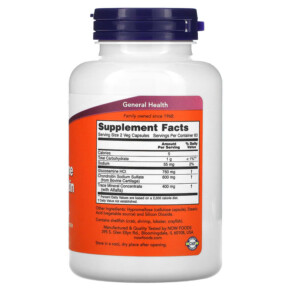 Thành phần vi chất của NOW Foods Glucosamine & Chondroitin 120 Veg Capsules 733739032287