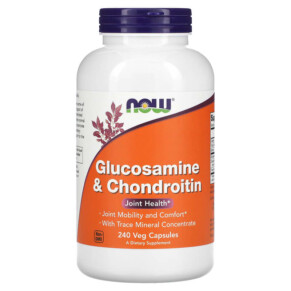 Thực phẩm chức năng NOW Foods Glucosamine & Chondroitin 240 Veg Capsules 733739032294