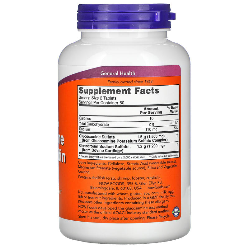 NOW Foods Glucosamine & Chondroitin Extra Strength 120 Tablets 2 Thành phần vi chất của NOW Foods Glucosamine & Chondroitin Extra Strength 120 Tablets 733739032430