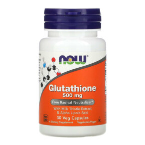 Thực phẩm chức năng NOW Foods Glutathione 500 mg 30 Veg Capsules 733739001757