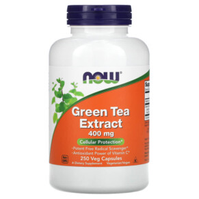 Thực phẩm chức năng NOW Foods Green Tea Extract 400 mg 250 Veg Capsules 733739047069