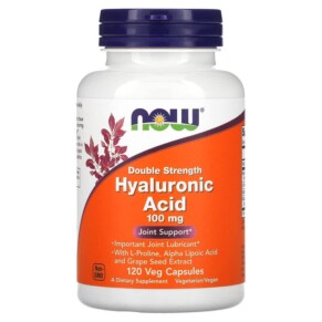 Thực phẩm chức năng NOW Foods Hyaluronic Acid Double Strength 100 mg 120 Veg Capsules 733739031518