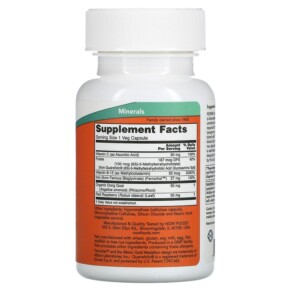 Thành phần vi chất của NOW Foods Iron Complex Caps 100 Veg Capsules 733739014412