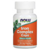 Thực phẩm chức năng NOW Foods Iron Complex Caps 100 Veg Capsules 733739014412