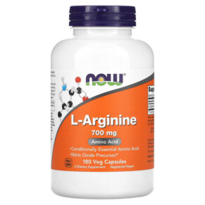 Thực phẩm chức năng NOW Foods L-Arginine 700 mg 180 Veg Capsules 733739000330