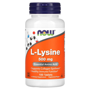 Thực phẩm chức năng NOW Foods L-Lysine 500 mg 100 Tablets 733739001009