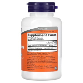 Thành phần vi chất của NOW Foods L-Methionine 500 mg 100 Capsules 733739001177