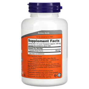 Thành phần vi chất của NOW Foods L-Tyrosine Pure Powder 4 oz (113 g) 733739002655