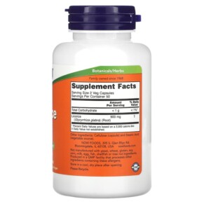 Thành phần vi chất của NOW Foods Licorice Root 225 mg 100 Veg Capsules 733739047182