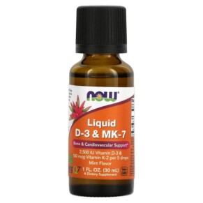 Thực phẩm chức năng NOW Foods Liquid D-3 & MK-7 1 fl oz (30 ml) 733739003799
