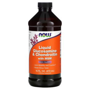 Thực phẩm chức năng NOW Foods Liquid Glucosamine & Chondroitin with MSM 16 fl oz (473 ml) 733739031754