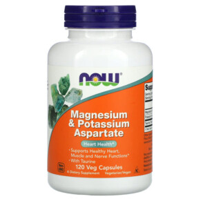 Thực phẩm chức năng NOW Foods Magnesium & Potassium Aspartate 120 Veg Capsules 733739013200