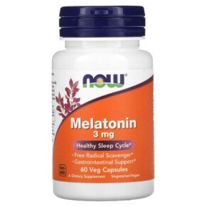 Thực phẩm chức năng NOW Foods Melatonin 3 mg 60 Veg Capsules 733739032553