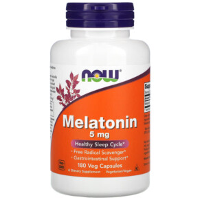 Thực phẩm chức năng NOW Foods Melatonin 5 mg 180 Veg Capsules 733739035561