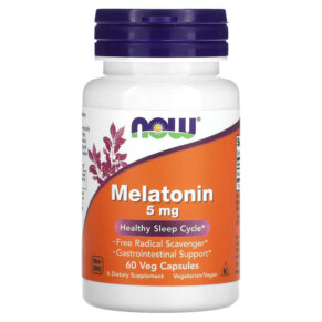 Thực phẩm chức năng NOW Foods Melatonin 5 mg 60 Veg Capsules 733739035554