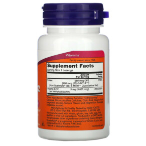 Thành phần vi chất của NOW Foods Methyl B-12 5000 mcg 120 Lozenges 733739004932