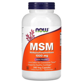 Thực phẩm chức năng NOW Foods MSM 1.000 mg 240 Veg Capsules 733739021212