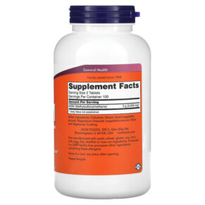 Thành phần vi chất của NOW Foods MSM 1.500 mg 200 Tablets 733739021311
