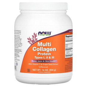 Thực phẩm chức năng NOW Foods Multi Collagen Protein Type I II & III Unflavored 16 oz (454 g) 733739034168