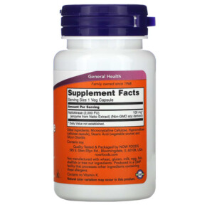Thành phần vi chất của NOW Foods Nattokinase 100 mg 60 Veg Capsules 733739031402