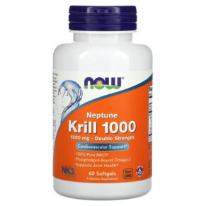 Thực phẩm chức năng NOW Foods Neptune Krill 1000 Double Strength 1.000 mg 60 Softgels 733739016270