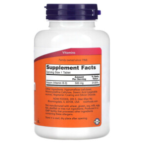 Thành phần vi chất của NOW Foods Niacin 500 mg 250 Tablets 733739004826